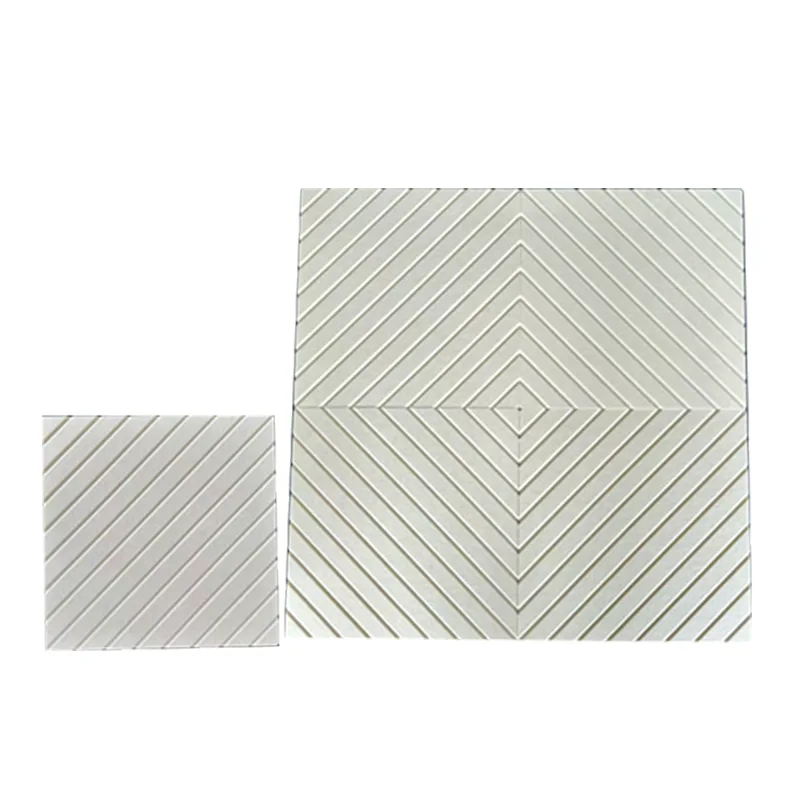 Bej V-cut PET Keçe Akustik Panel