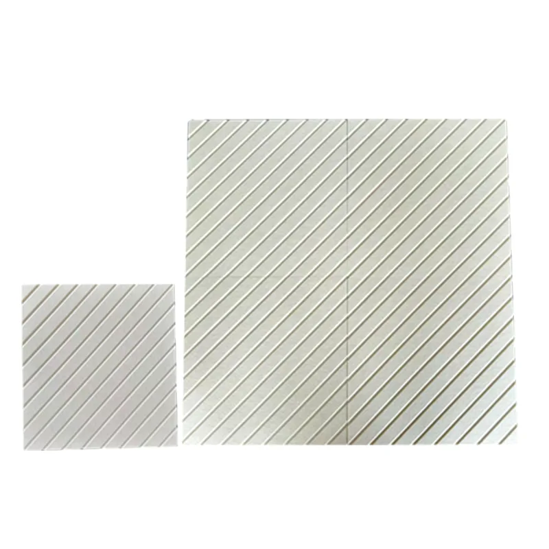 Bej V-yivli PET Keçe Akustik Panel